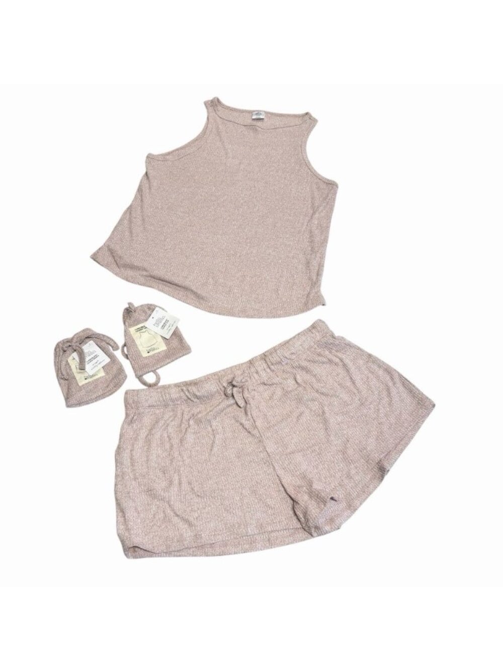 Hello Mello CuddleBlends Sleep Set Women’s XL Lounge Summer Comfy Pink Ribbed